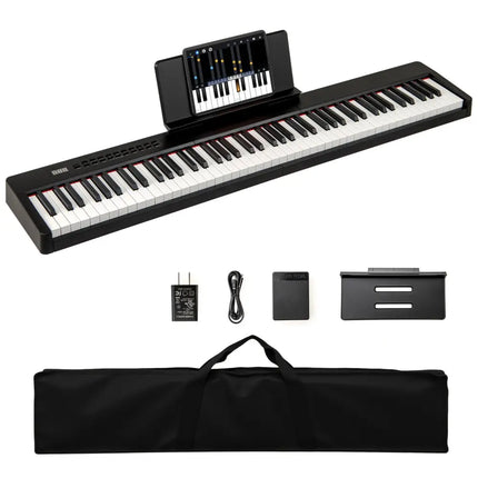 88 Keys Velocity-Sensitive Piano Keyboard with French DREAM Audio Source-Black - Black - Pianos & Keyboards