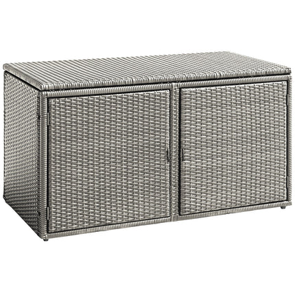 88 Gallon Garden Patio Rattan Storage Container Box-Gray