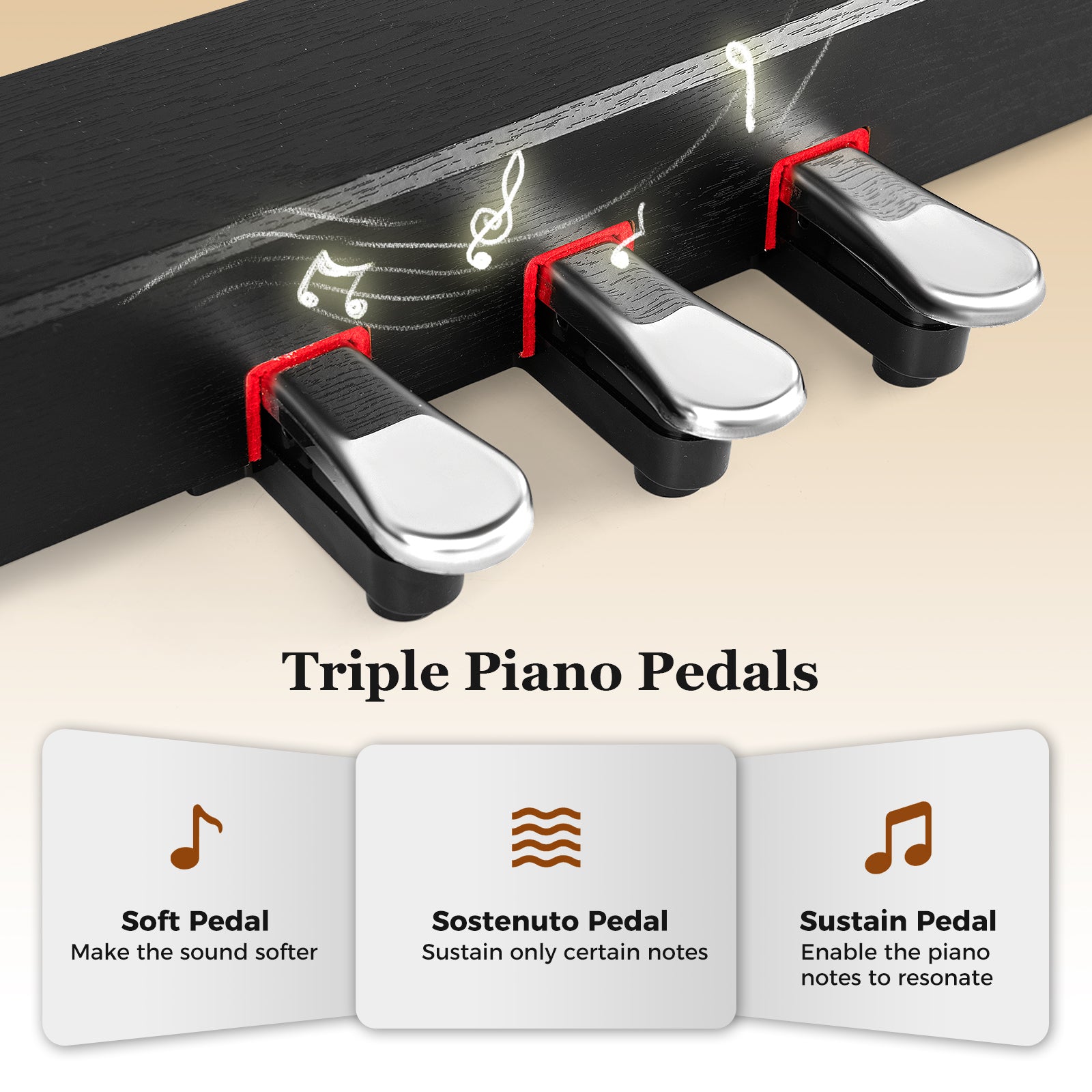 88-Key Hammer Action Weighted Keyboard with Furniture Stand-Black