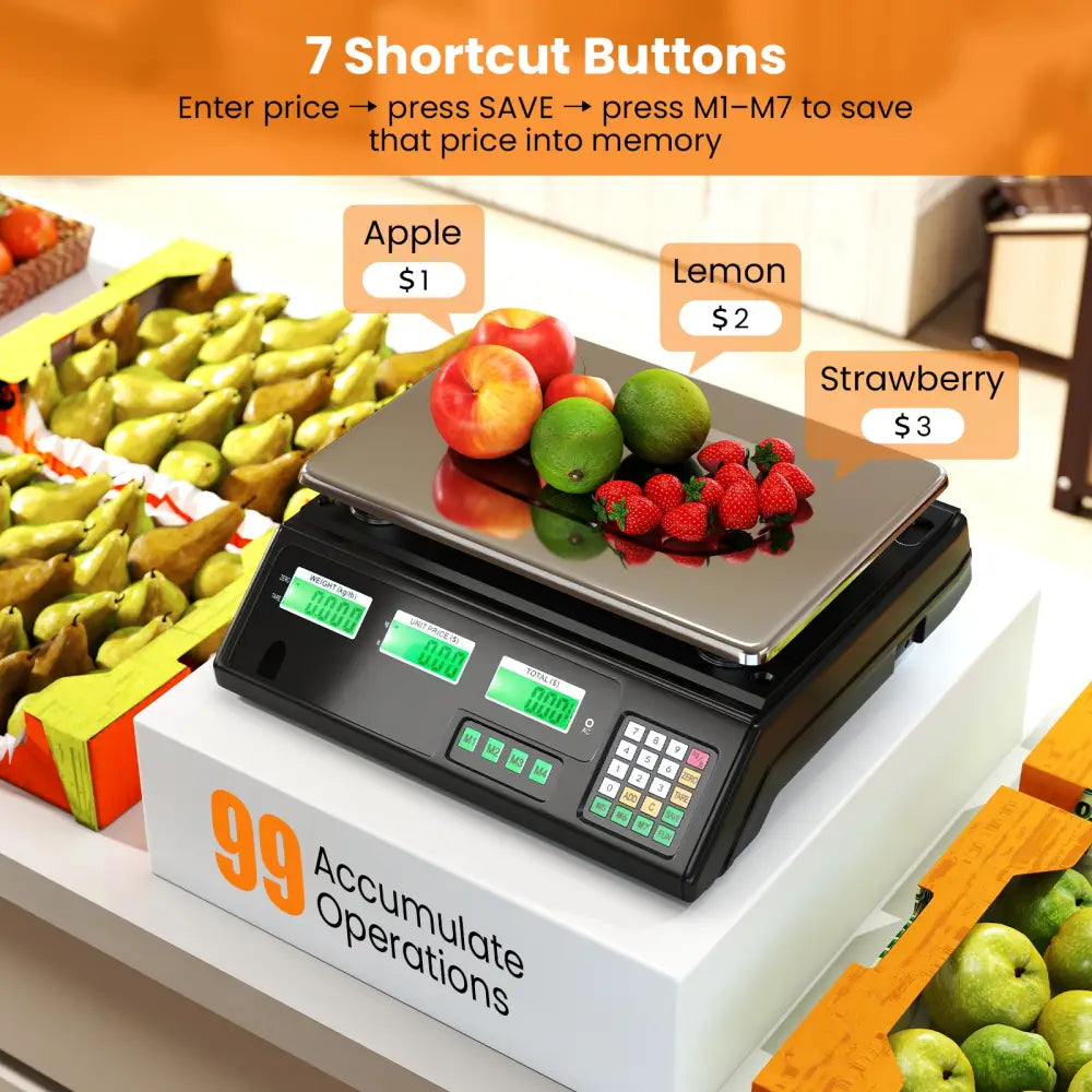 88lb Price Computing Scale Digital Commercial Food Scale with Counting Function - Kitchen Tools