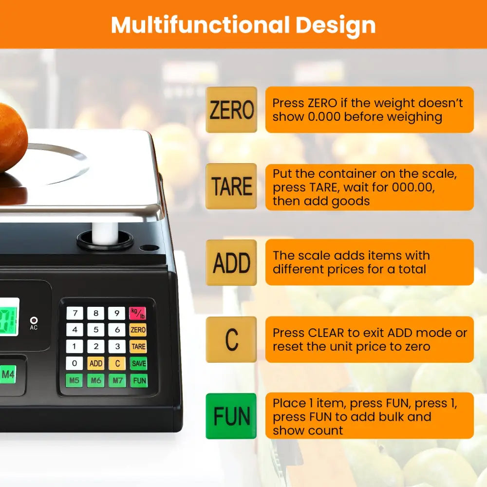 88lb Price Computing Scale Digital Commercial Food Scale with Counting Function - Kitchen Tools