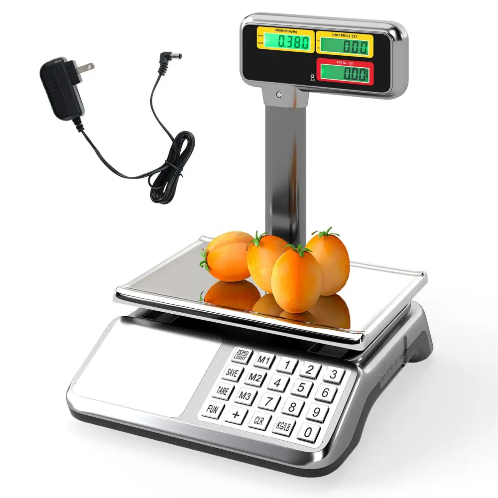 88lb Price Computing Scale with Pole Dual LCD Display Digital Commercial Food Scale - Kitchen Tools