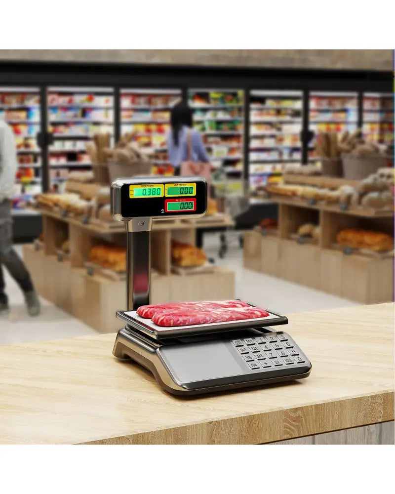 88lb Price Computing Scale with Pole Dual LCD Display Digital Commercial Food Scale - Kitchen Tools