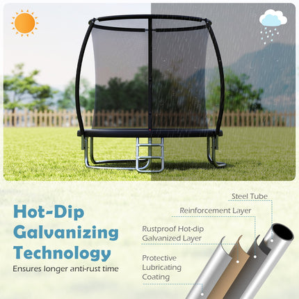 8FT Outdoor Heavy-Duty Recreational Trampoline-Black