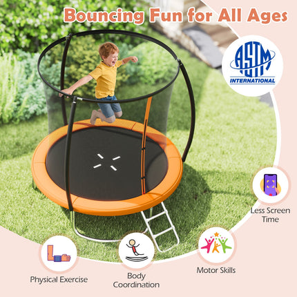 8FT Outdoor Heavy-Duty Recreational Trampoline-Orange