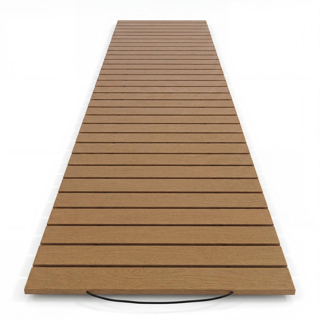 8 Feet Outdoor Pathway Straight Roll-Out Patio Boardwalk-Brown