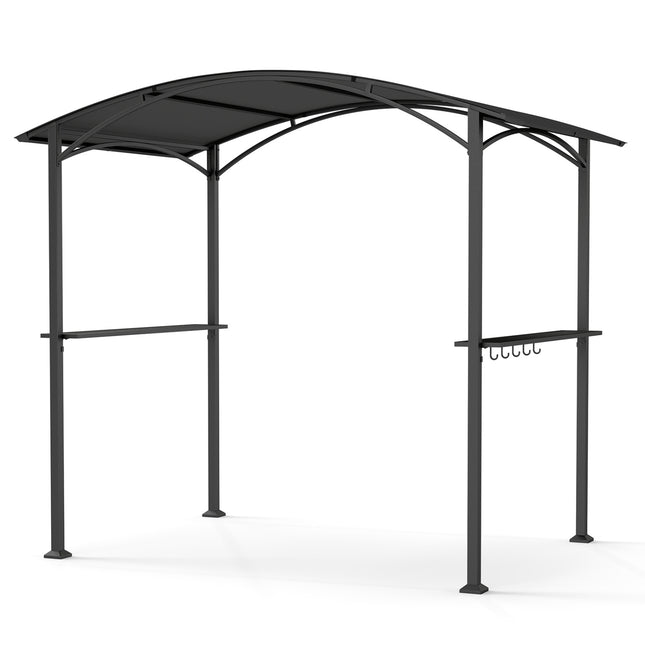 8 x 5 x 7 FT Grill Gazebo Outdoor BBQ Canopy with Metal Frame-Gray