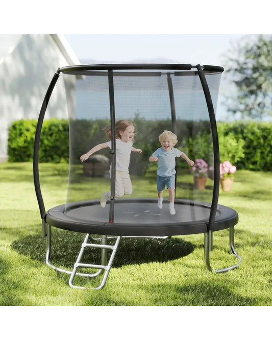 8FT Outdoor Heavy-Duty Recreational Trampoline-Black - Black - Trampolines