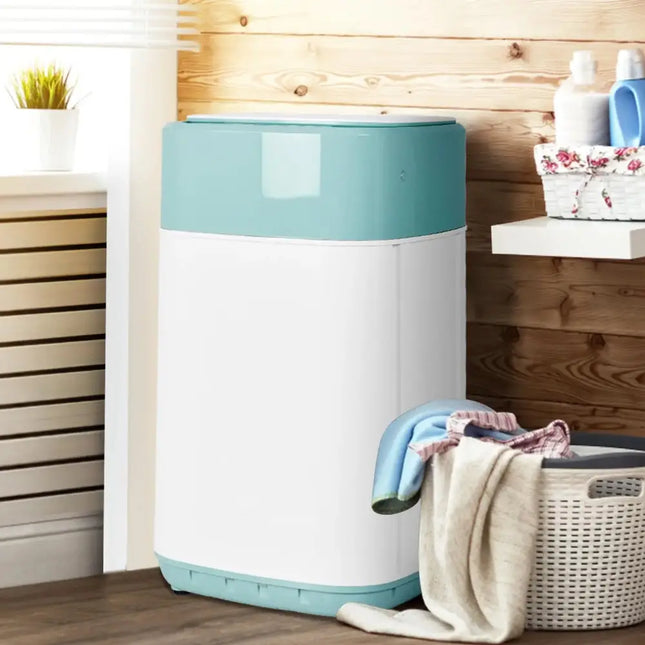 8lbs Portable Fully Automatic Washing Machine with Drain Pump-Green Costway