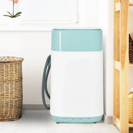 8lbs Portable Fully Automatic Washing Machine with Drain Pump-Green Costway
