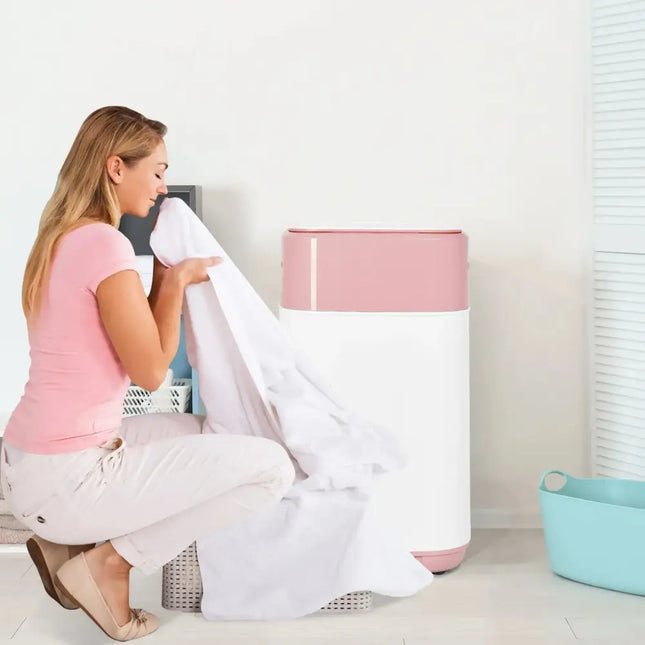 8lbs Portable Fully Automatic Washing Machine with Drain Pump-Pink Costway
