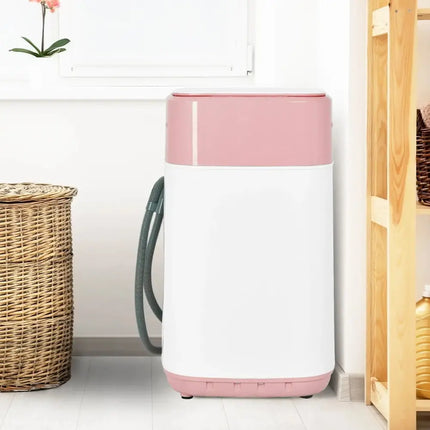 8lbs Portable Fully Automatic Washing Machine with Drain Pump-Pink Costway