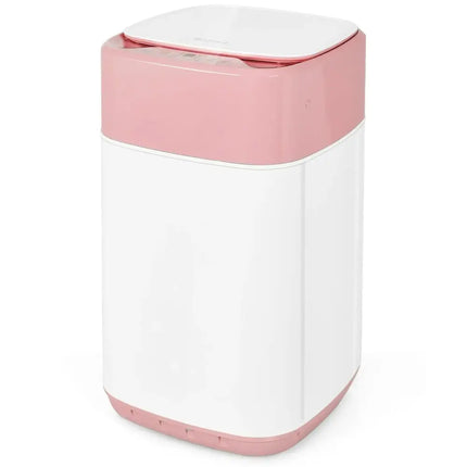 8lbs Portable Fully Automatic Washing Machine with Drain Pump-Pink Costway