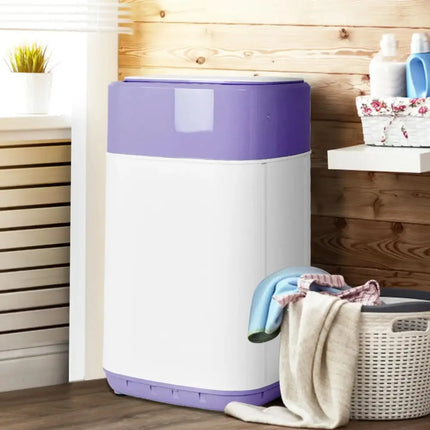 8lbs Portable Fully Automatic Washing Machine with Drain Pump-Purple Costway