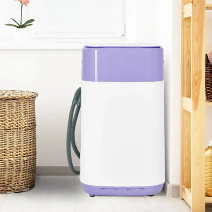 8lbs Portable Fully Automatic Washing Machine with Drain Pump-Purple Costway