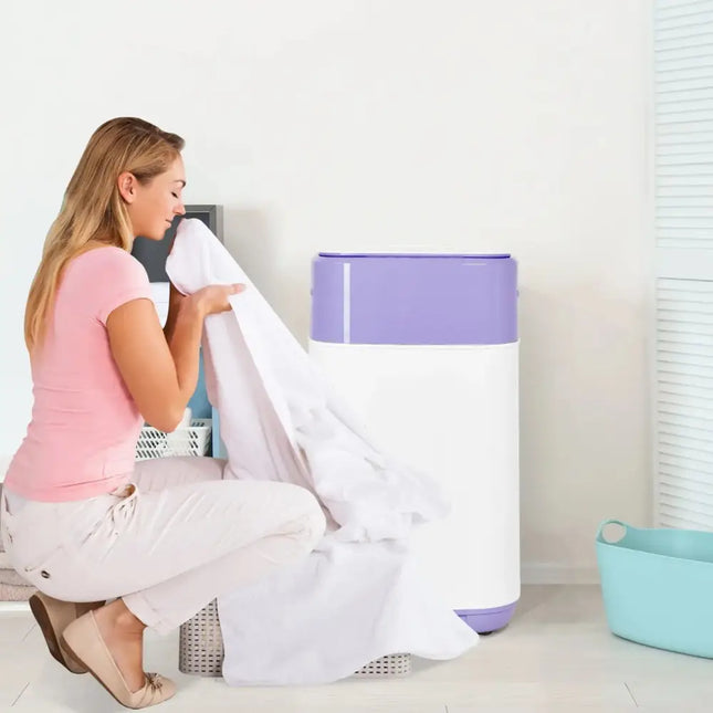 8lbs Portable Fully Automatic Washing Machine with Drain Pump-Purple Costway