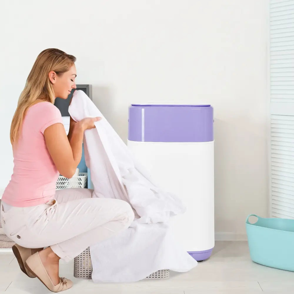 8lbs Portable Fully Automatic Washing Machine with Drain Pump-Purple - Purple - Washing Machines