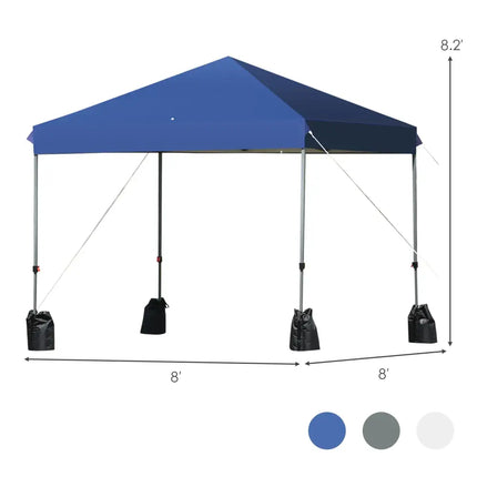 8x8’ Outdoor Pop up Canopy Tent w/Roller Bag-Blue - Blue - Canopies