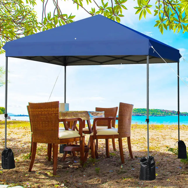8x8’ Outdoor Pop up Canopy Tent w/Roller Bag-Blue - Blue - Canopies