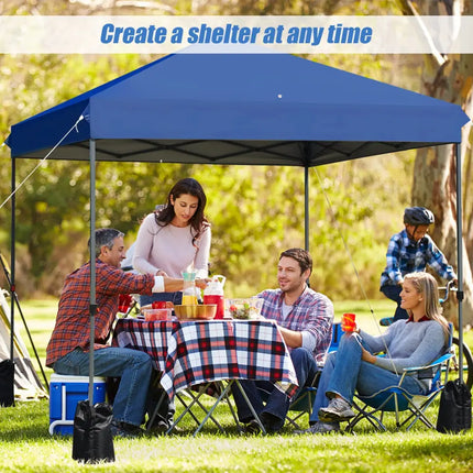 8x8’ Outdoor Pop up Canopy Tent w/Roller Bag-Blue - Blue - Canopies