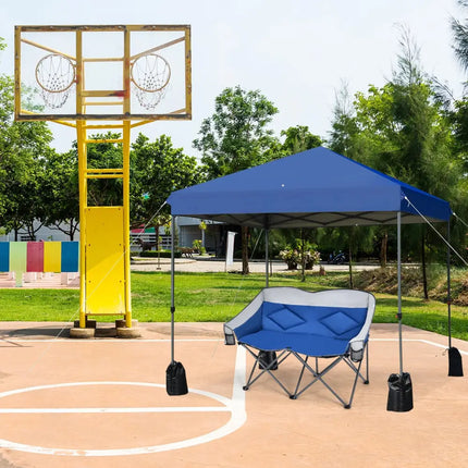 8x8’ Outdoor Pop up Canopy Tent w/Roller Bag-Blue - Blue - Canopies
