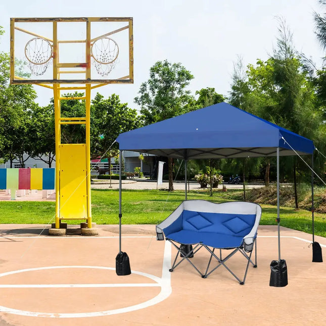 8x8’ Outdoor Pop up Canopy Tent w/Roller Bag-Blue - Blue - Canopies