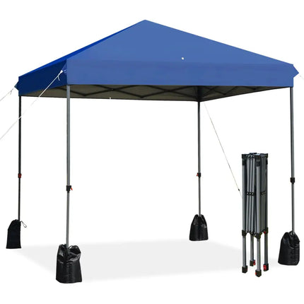 8x8’ Outdoor Pop up Canopy Tent w/Roller Bag-Blue - Blue - Canopies