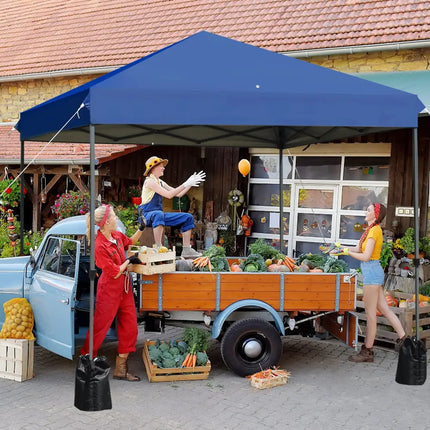 8x8’ Outdoor Pop up Canopy Tent w/Roller Bag-Blue - Blue - Canopies