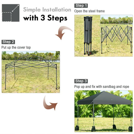 8x8’ Outdoor Pop up Canopy Tent w/Roller Bag-Gray - Gray - Canopies