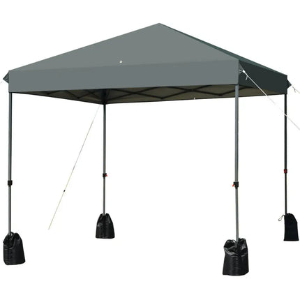 8x8’ Outdoor Pop up Canopy Tent w/Roller Bag-Gray - Gray - Canopies