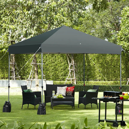 8x8’ Outdoor Pop up Canopy Tent w/Roller Bag-Gray - Gray - Canopies