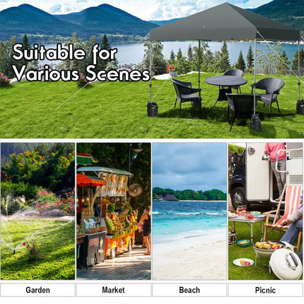 8x8’ Outdoor Pop up Canopy Tent w/Roller Bag-Gray - Gray - Canopies