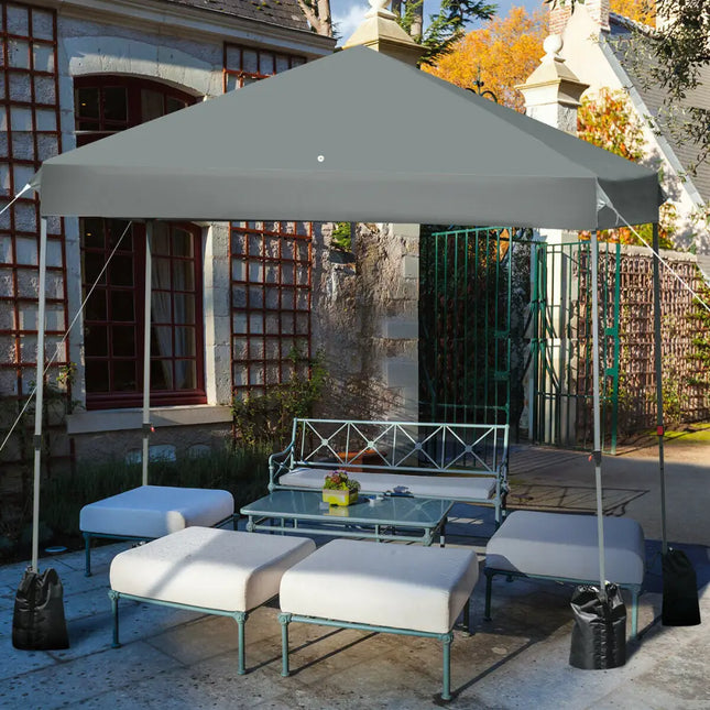8x8’ Outdoor Pop up Canopy Tent w/Roller Bag-Gray - Gray - Canopies