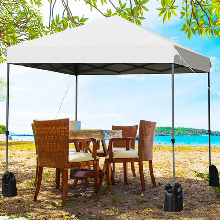 8x8’ Outdoor Pop up Canopy Tent w/Roller Bag-White - White - Canopies