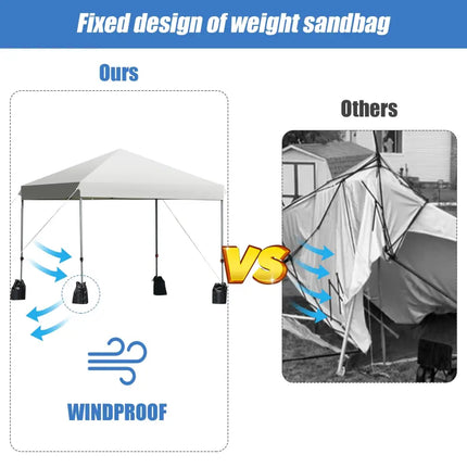 8x8’ Outdoor Pop up Canopy Tent w/Roller Bag-White - White - Canopies