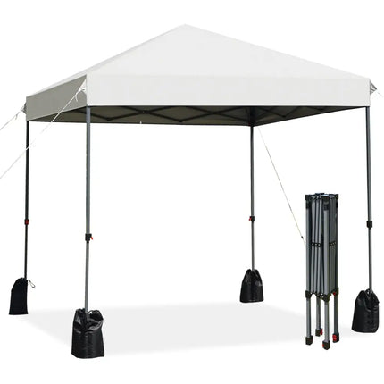 8x8’ Outdoor Pop up Canopy Tent w/Roller Bag-White - White - Canopies