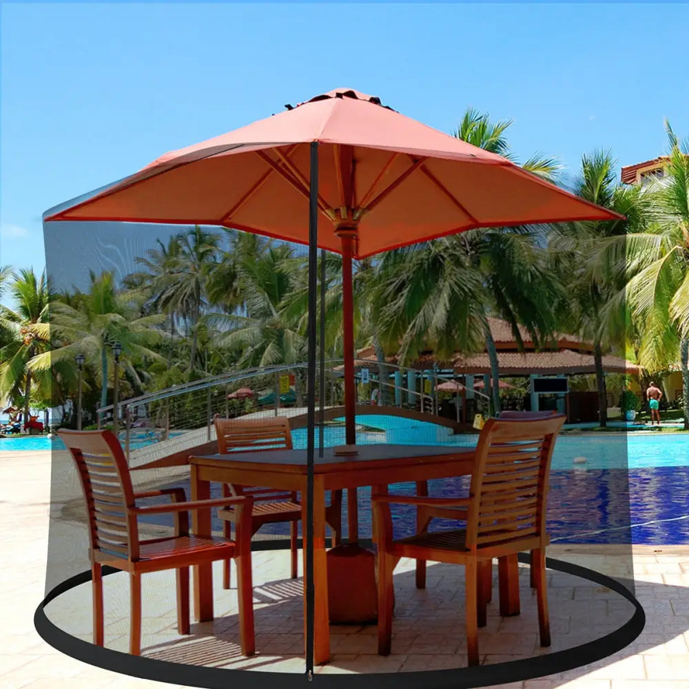 9 -10 Feet Outdoor Umbrella Table Screen Mosquito Bug Insect Net - Outdoor Umbrellas