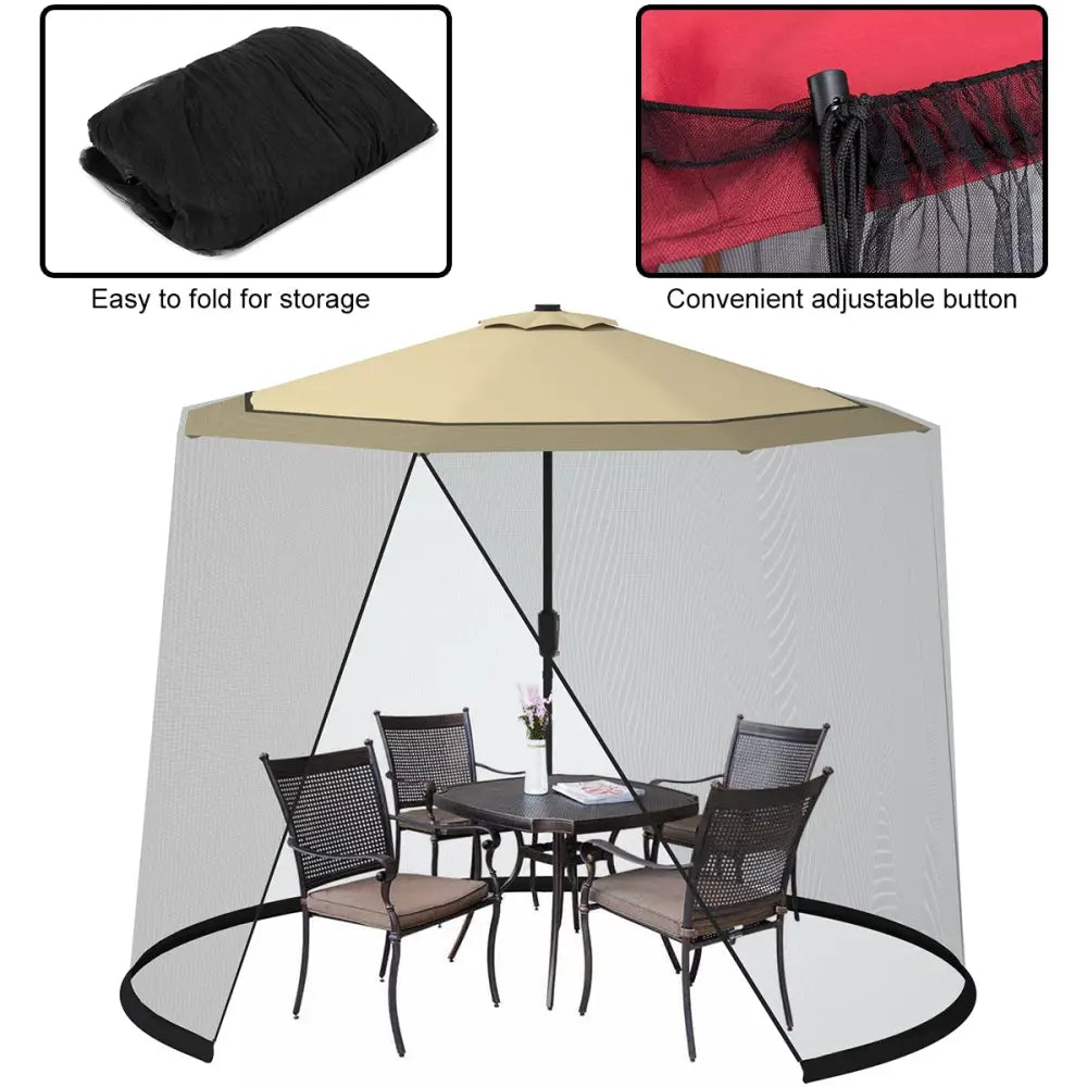 9 -10 Feet Outdoor Umbrella Table Screen Mosquito Bug Insect Net - Outdoor Umbrellas