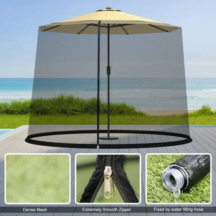 9 -10 Feet Outdoor Umbrella Table Screen Mosquito Bug Insect Net - Outdoor Umbrellas