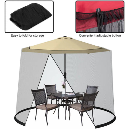 9 -10 Feet Outdoor Umbrella Table Screen Mosquito Bug Insect Net - Outdoor Umbrellas