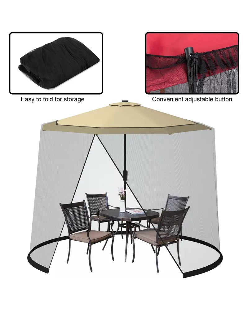 9 -10 Feet Outdoor Umbrella Table Screen Mosquito Bug Insect Net - Outdoor Umbrellas