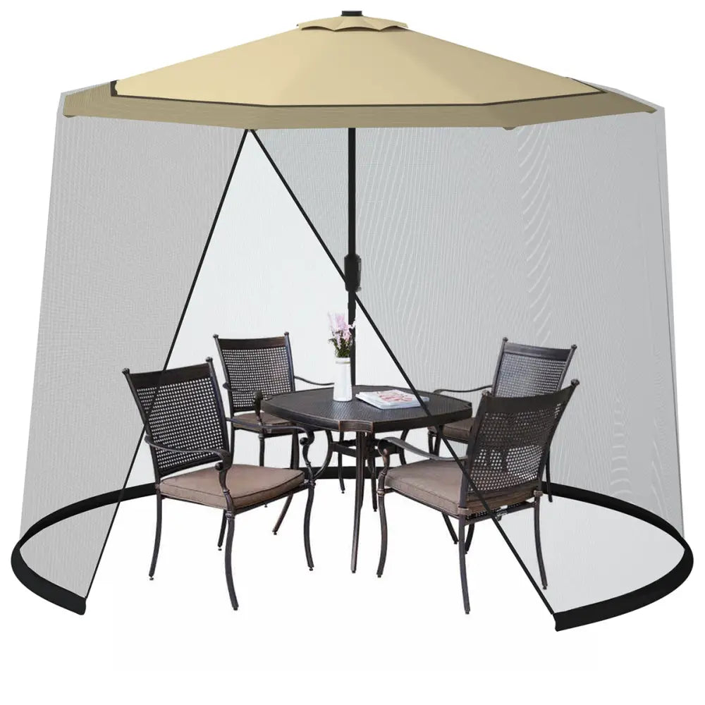 9 -10 Feet Outdoor Umbrella Table Screen Mosquito Bug Insect Net - Outdoor Umbrellas