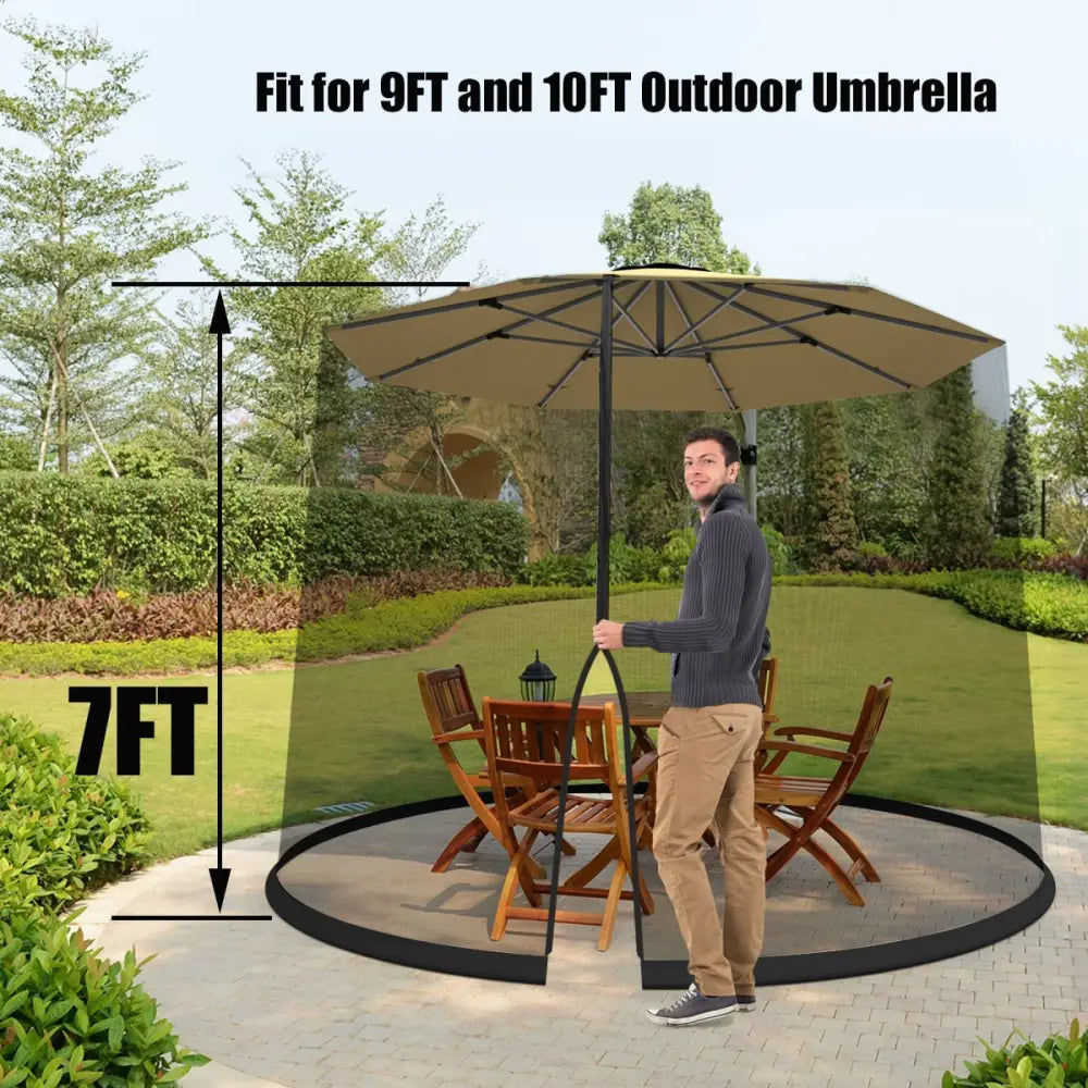 9 -10 Feet Outdoor Umbrella Table Screen Mosquito Bug Insect Net - Outdoor Umbrellas
