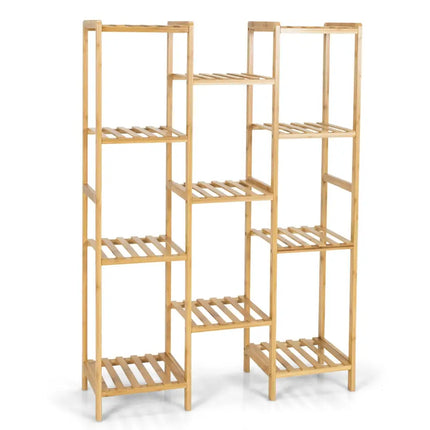 9/11-Tier Bamboo Plant Stand for Living Room Balcony Garden-11-Tier - Natural - Plant Stands