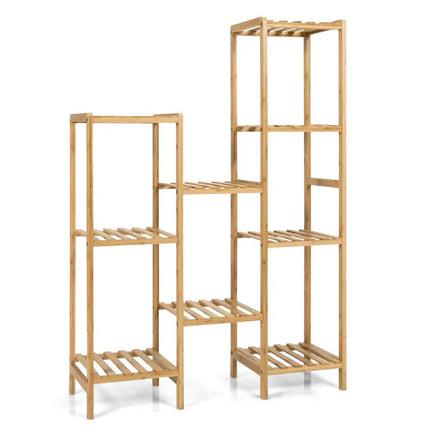 9/11-Tier Bamboo Plant Stand for Living Room Balcony Garden-9-Tier - Natural - Plant Stands
