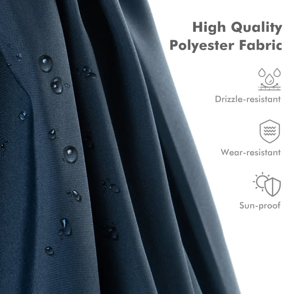 9.5 Feet Cantilever Patio Umbrella with 360° Rotation and Double Top-Navy - Navy - Outdoor Umbrellas