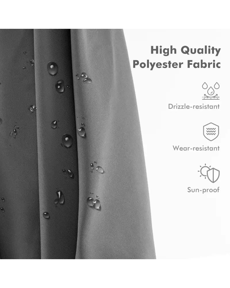 9.5 Feet Cantilever Patio Umbrella with 360° Rotation and Double Top-Gray - Gray - Outdoor Umbrellas