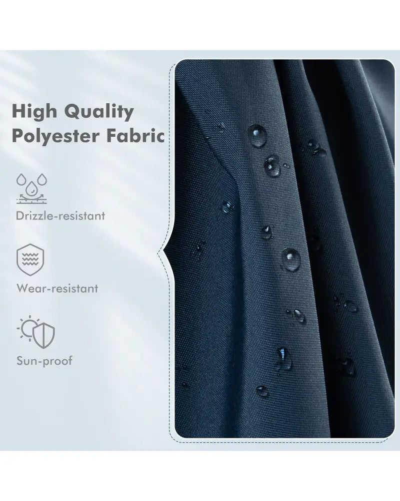 9.5 Feet Square Patio Cantilever Umbrella with 360° Rotation-Navy - Navy - Outdoor Umbrellas