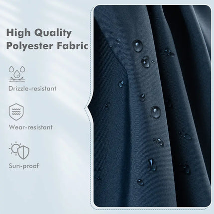 9.5 Feet Square Patio Cantilever Umbrella with 360° Rotation-Navy - Navy - Outdoor Umbrellas
