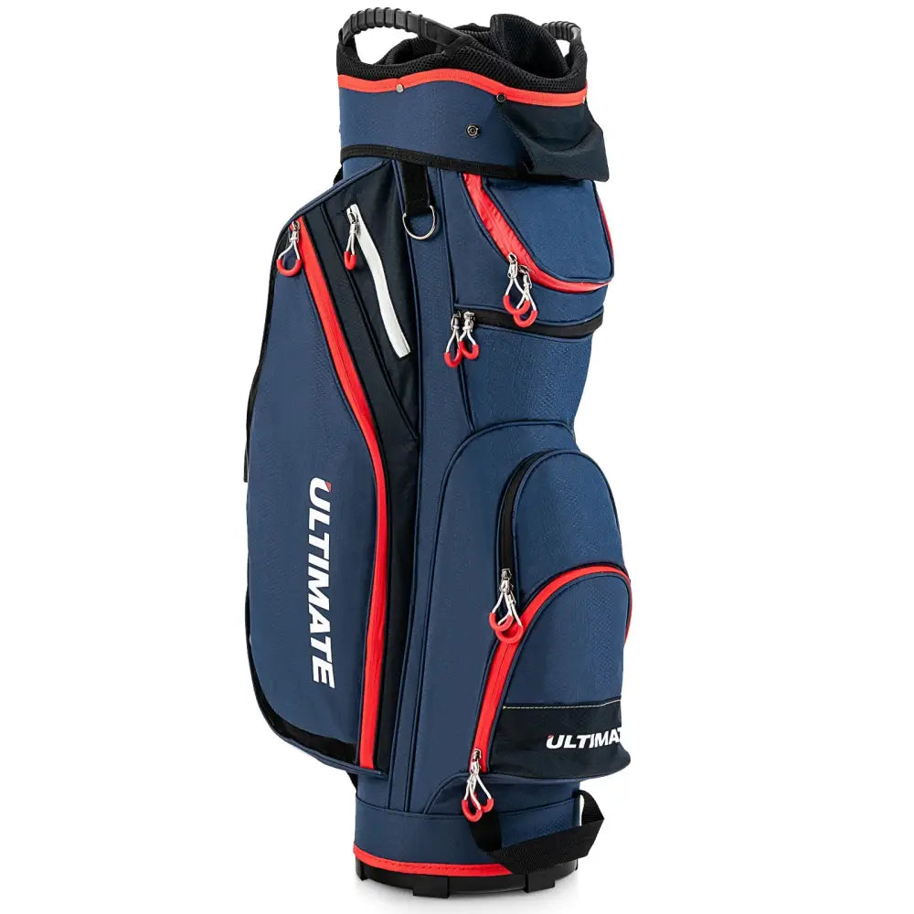 9.5 Inch Golf Cart Bag with 14 Way Dividers Top Organizer-Navy - Navy - Golf